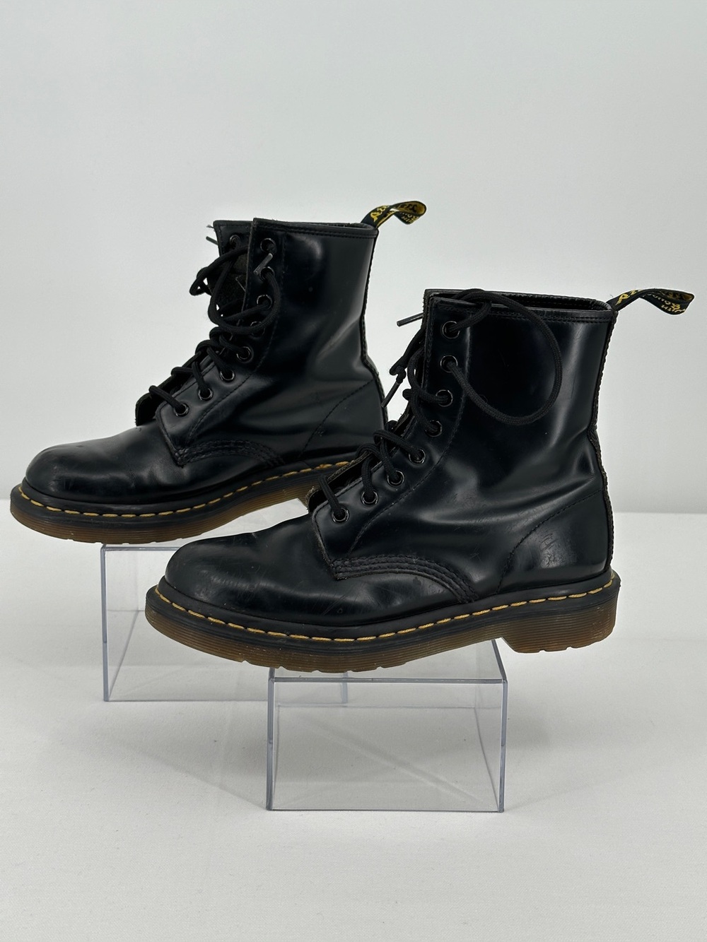 Dr. Martens 1460 Women’s Fit Smooth Black Leather Combat Boots - Picture 6 of 9